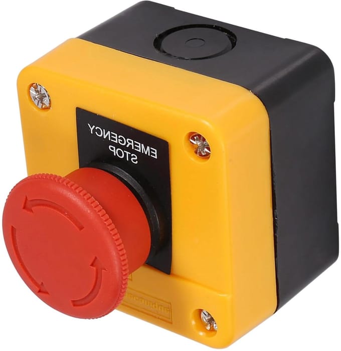 Noodstopschakelaar Set - Drukknop Schakelaar - Industrieel Gebruik - Compact Stevig Ontwerp - 67x67x50mm - Rood