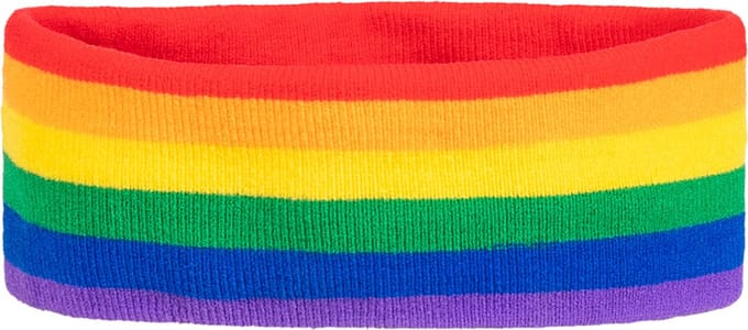 Boland - Hoofdband Regenboog Multi - Één maat - Volwassenen - Unisex - 80's & 90's - Disco- Sport - Pride - Progress