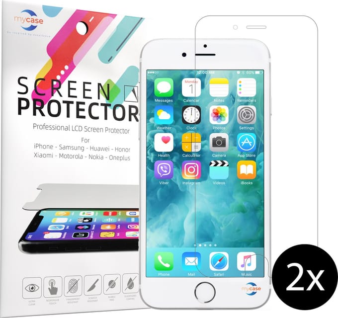 Geschikt voor iPhone 6/6s/7/8/SE 2020/2022 Screenprotector - 2 stuks extra sterk beschermglas