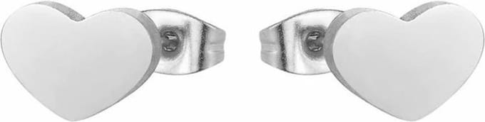Fako Bijoux® - Oorbellen - Steker - RVS - Stainless Steel - Hartje