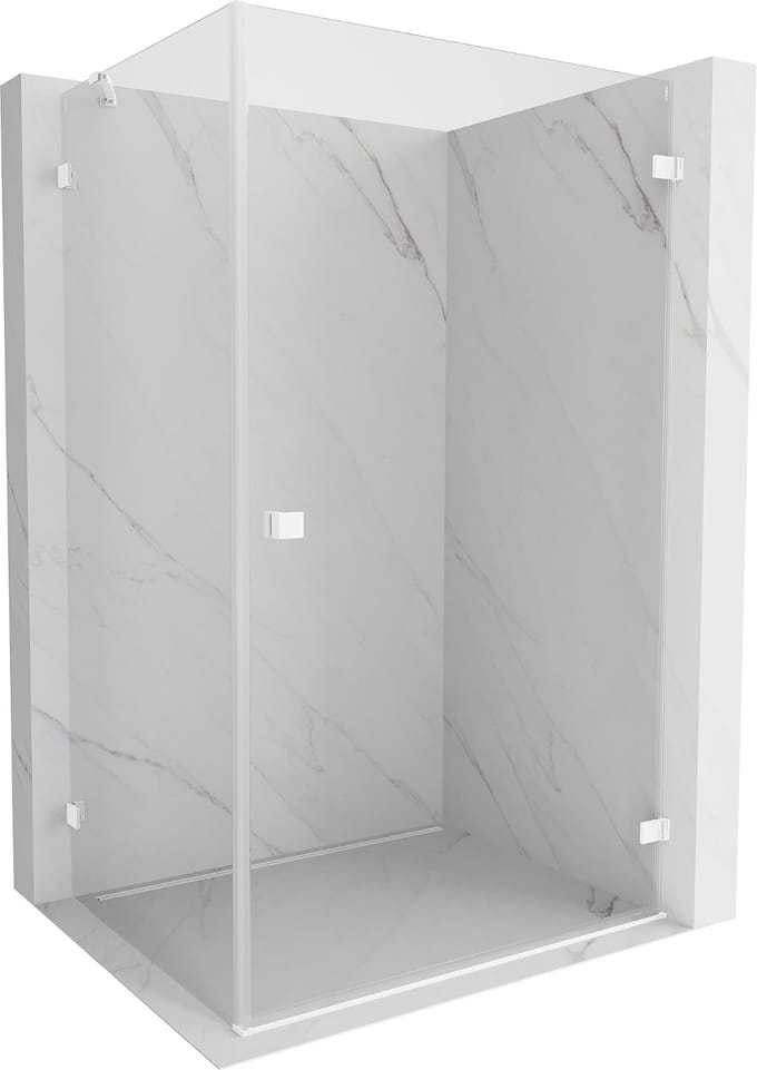 Mexen Lunar-B draaideur douchecabine rechts 85 x 80 , transparant, wit - 832-085-080-20-00-P