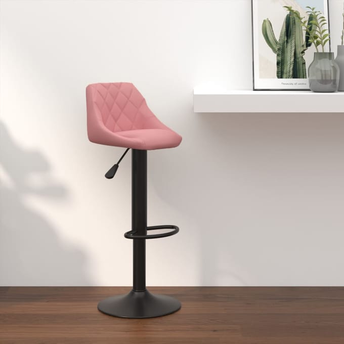 vidaXL - Barkruk - fluweel - roze