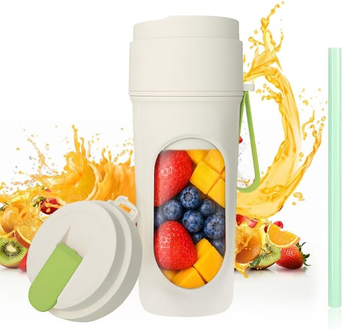 Draagbare Mixer - Smoothie Maker - Onderweg Mixen - 12 Roestvrijstalen Messen - 450ml Capaciteit - Groen