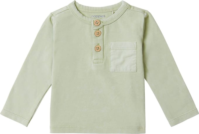 Noppies Boys Tee Brogden long sleeve Jongens T-shirt - Desert Sage - Maat 68