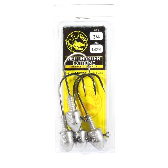 Tackle Tactics TT Head Hunter Extreme Tête plombée 3/4 oz 5/0 XH 4/paquet (1364) yellow