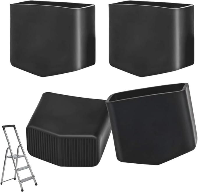 Ladderpoten Rubber - Antislip Doppen - Veilig Werken - Universele Pasvorm - 40x20mm - Zwart