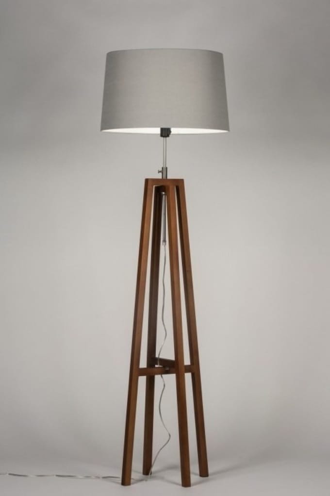 Lumidora Vloerlamp 30549 - LILLE - E27 - Grijs - Hout - ⌀ 45 cm