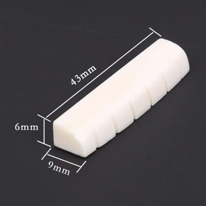 Écrou de selle de guitare en os de bétail blanc pour guitare folk de 41 pouces 2Pcs white