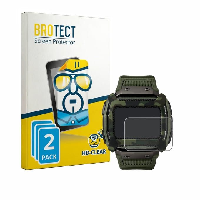 BROTECT - Screenprotector voor Timex Command Shock - Folie Beschermfolie transparant 2 Stuks