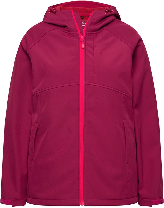 Ulla Popken - Dames - Softshelljas capuchon ritszakken klittenband - Magenta - Maat 42+