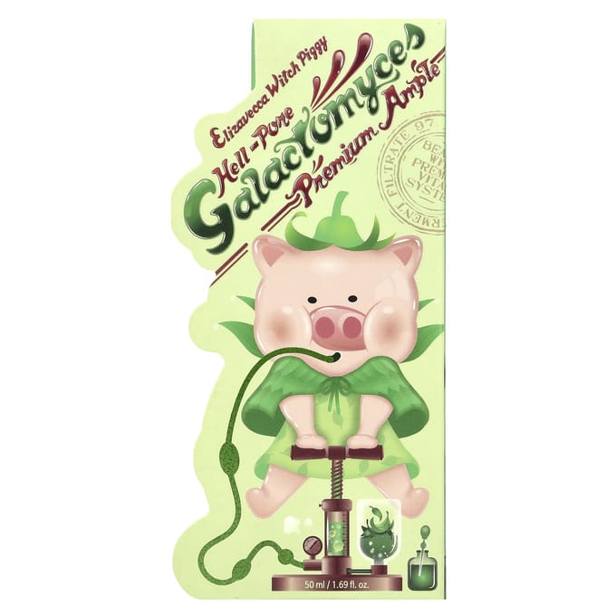 Elizavecca, Witch Piggy, Hell-Pore, Galactomyces Premium Ampoule, 1.69 fl oz (50 ml) white