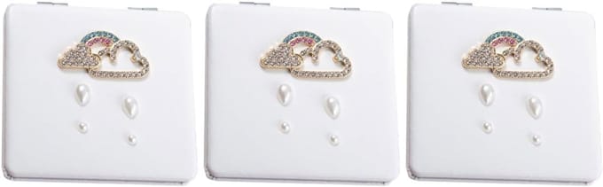 Opvouwbare Make-upspiegel - Compacte Spiegel - Make-up Aanbrengen - Dubbelzijdig Ontwerp - 3 Stuks Set - Wit