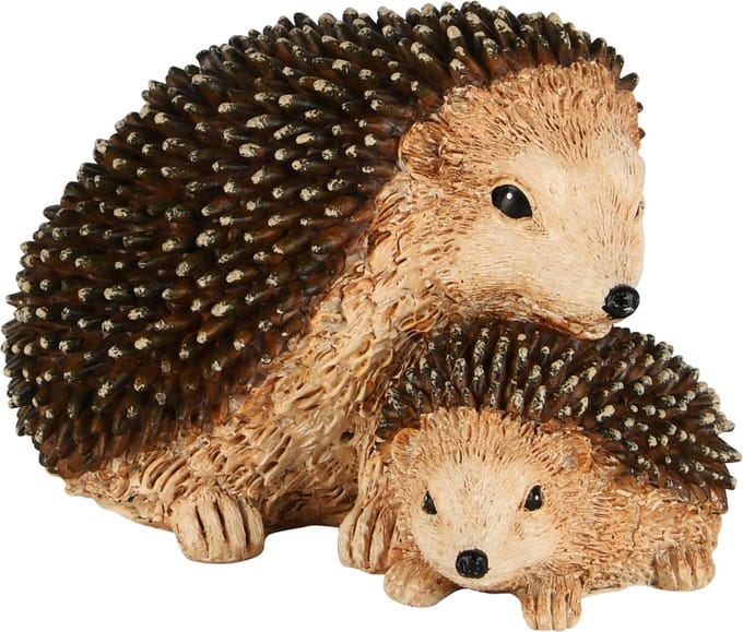 Dekoratief | Egel mama m/baby, bruin, resina, 12x11x8cm | A235100