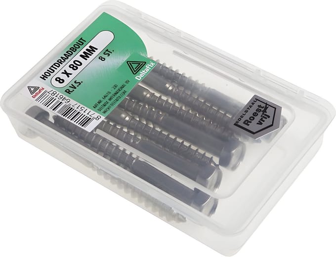 Deltafix - Houtdraadbout 6x40mm rvs 25st