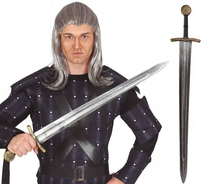Épée de Chevalier Épée Arme Geralt Médiévale Guerrier Assassin Bal 75cm gray