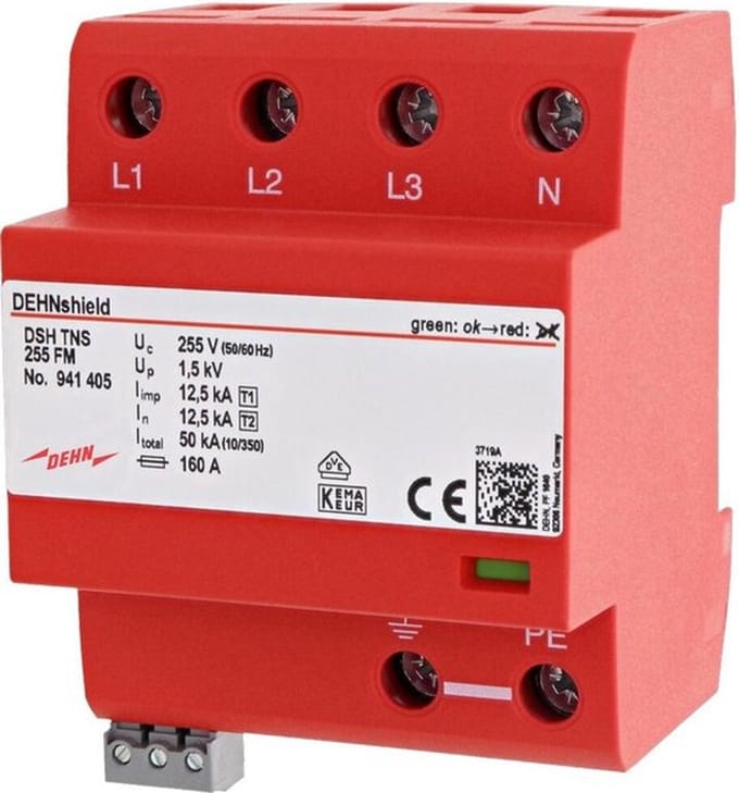 Dehn DSH TNS 255 FM Combinatiezekering type 1+2 voor driefasige TN-S - 941405 - E3MQ2
