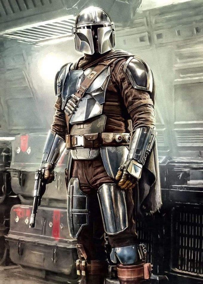 Fotobehang - Mandalorian Fight Posture 200x280cm - Vliesbehang