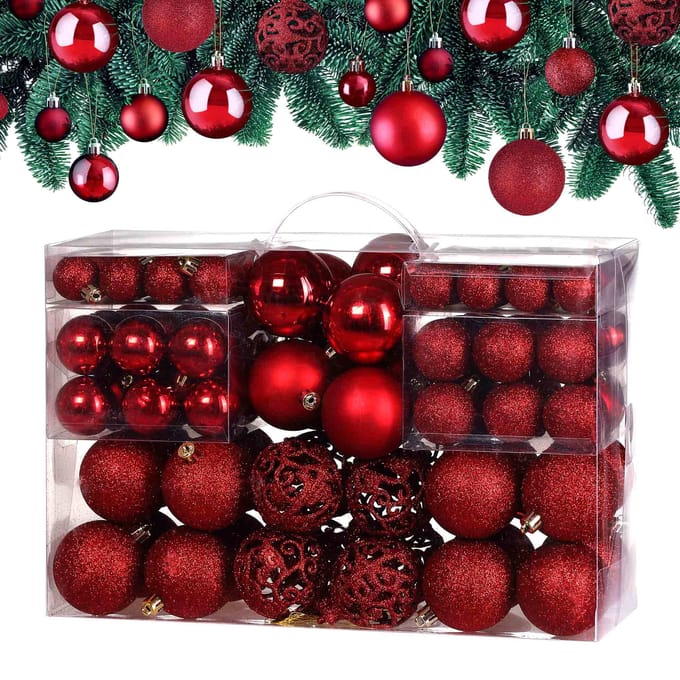 Casaria Kerstballen 100 Stuks - Mat Glanzend - Ø 3 6 cm Rood
