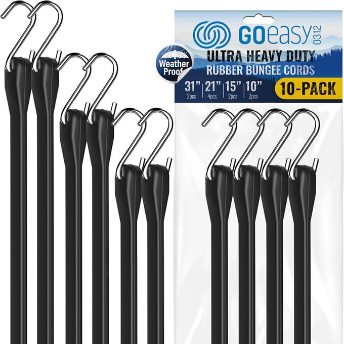 Stevige Rubber Spanbanden Set met Haken - Zware Lasten Bungee Koorden
