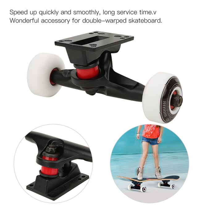 Kwaliteit Dubbel Gebogen Skateboard Wiel Beugel Brug Set Kit Accessoire Combinatie gray