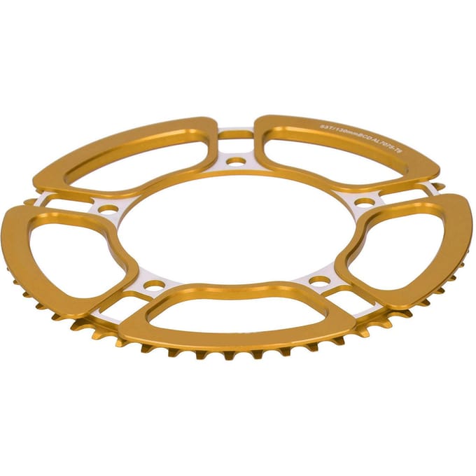 Pédalier de vélo MEIJUN 130MMBCD Vitesse Unique 53T Creux Accessoire de Conversion de Vélo or