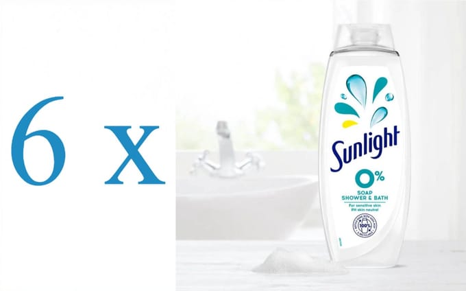 Sunlight 0% Soap Douchegel - 6 x 450 ml