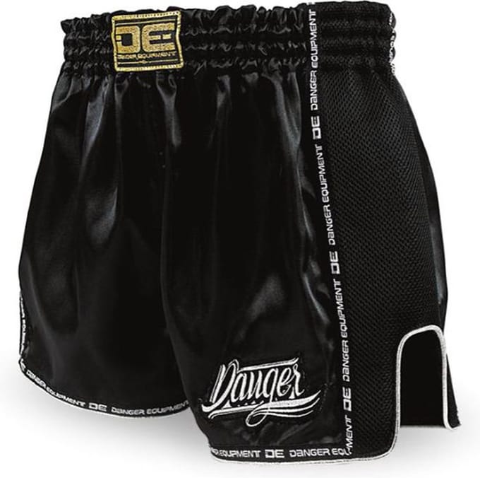 Danger Muay Thai Shorts Low Waist - Satijn - zwart M