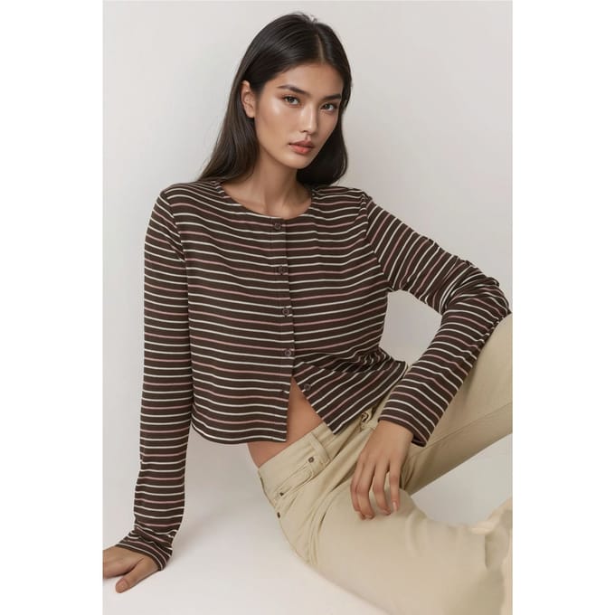 Ronde Hals Basis Viscose Gemengd Geplooid Top