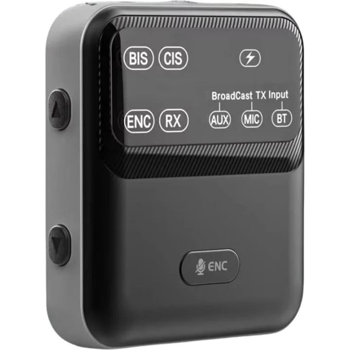 Bluetooth 5.4 Audio Ontvanger Zender LC3 Eén naar Velen 3.5mm Jack Auracast LE Audio Bluetooth Adapter voor Kerk Gids