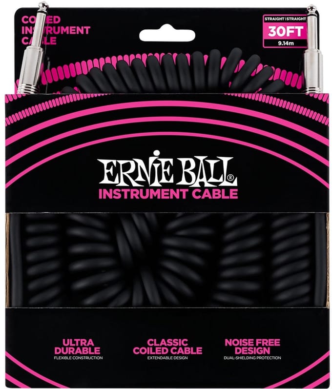 Ernie Ball 6044 Gekrulde Gitaarkabel 9 Meter Zwart