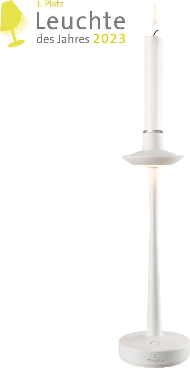 Villeroy & Boch | Combinatie van een tafellamp en een kandelaar | Accu | Wit