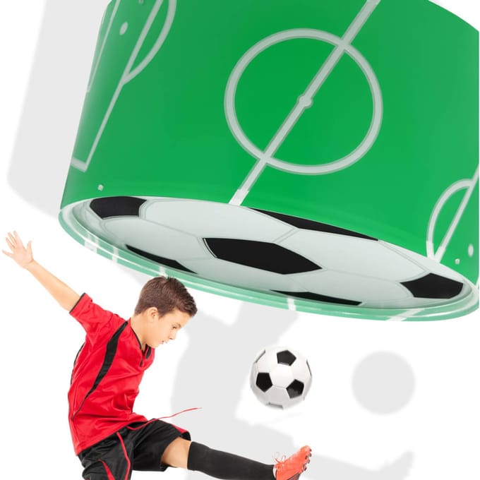 Dalber plafondlamp FOOTBALL, groen, zwart-wit