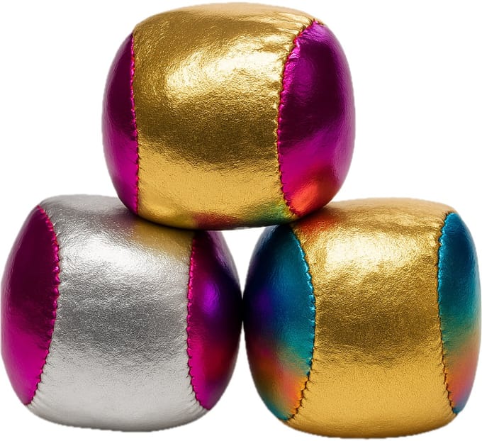 2 x 3 stuks - Jongleerballen - Space Metallic