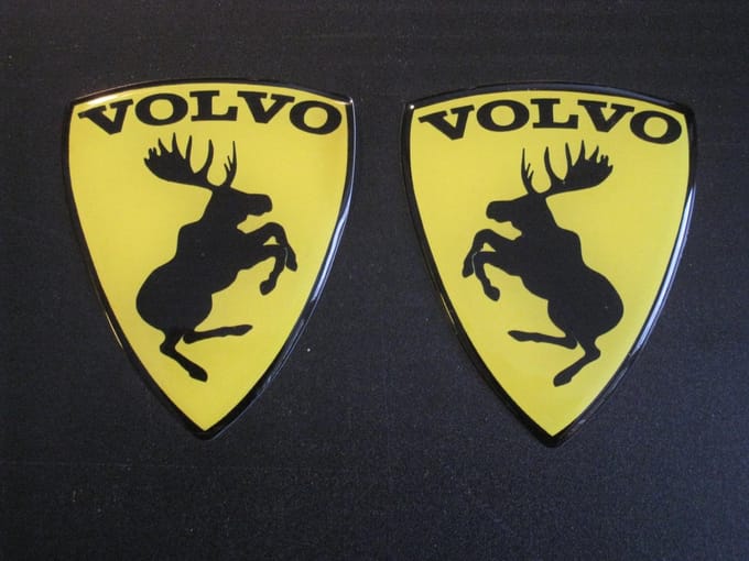 Elandsticker VOLVO - geel/zwart - 75 mm
