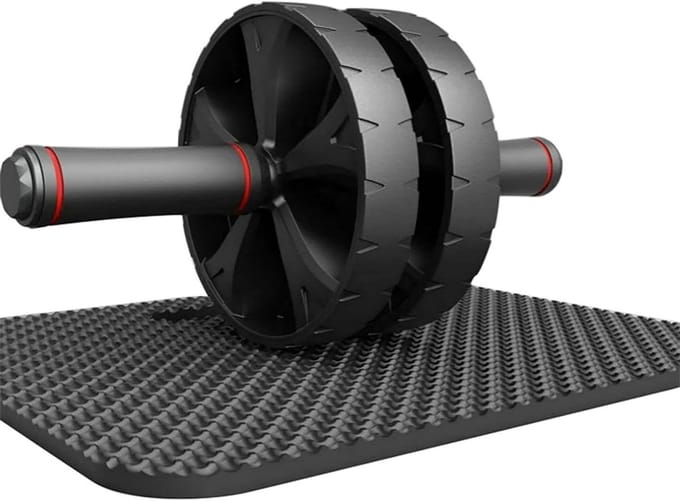 Xiaokeis Ab Roller Wheel - Black Abdominal Exerciser for Core Strength Training with Knee Mat and Push Up Bars