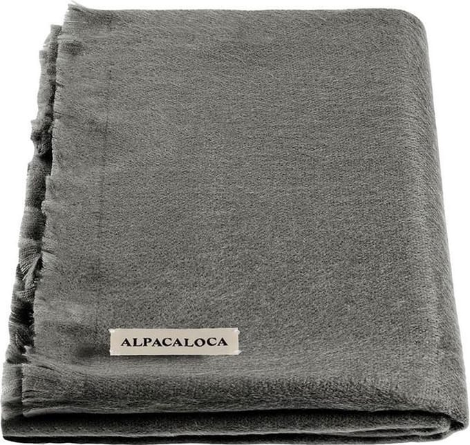 Alpaca Loca Enkelzijdige Sjaal - 200 x 65 cm - Donkergrijs