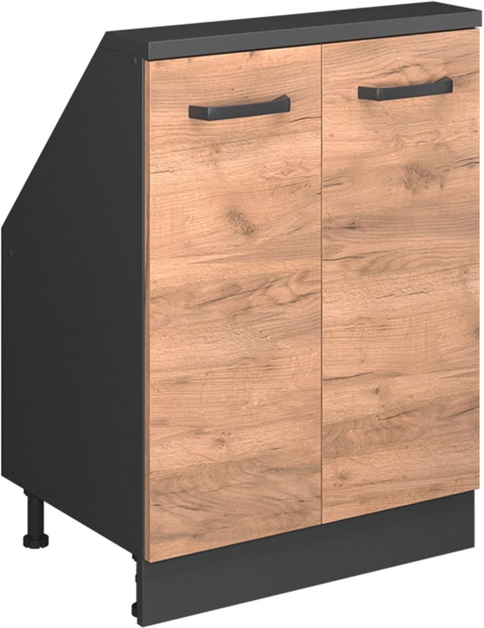 Vicco Rion Kast voor schuine wand – met 2 deuren Eik goud/antraciet