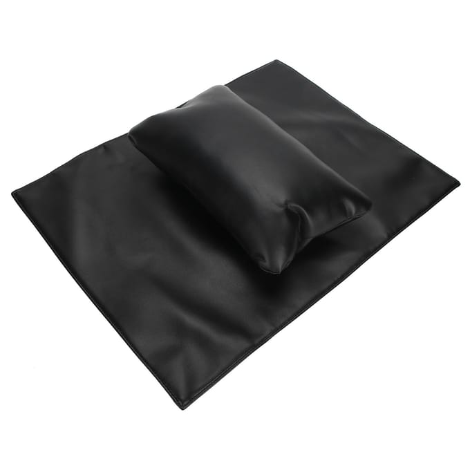 Oreiller à main pour nail art imperméable support à main pour manucure amovible coussin tapis repose-mains noir noir