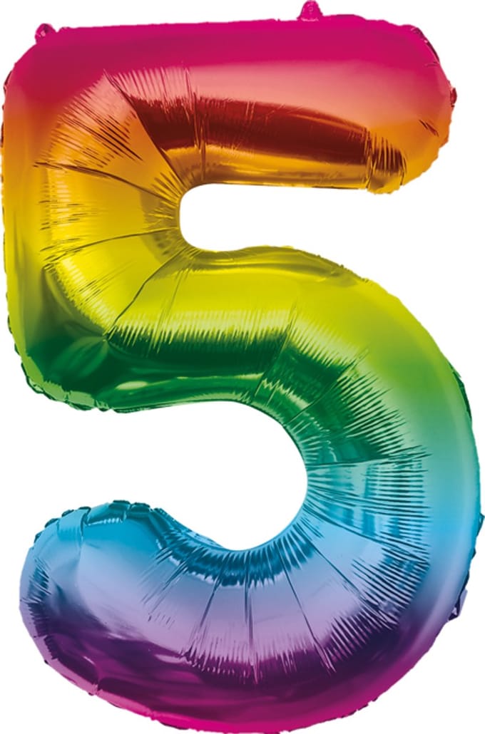 Foil Balloon 86 cm- no.5 Rainbow