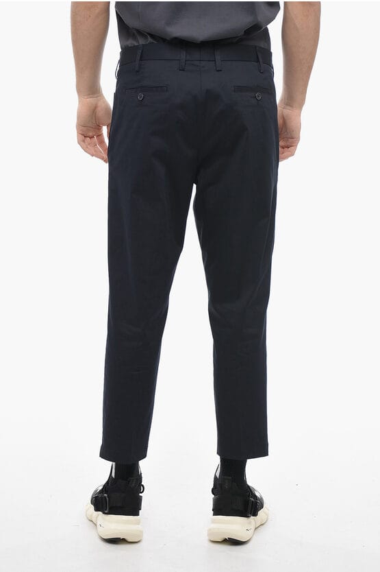 Slim Fit JAMIE-broek met riemlussen in blauw
