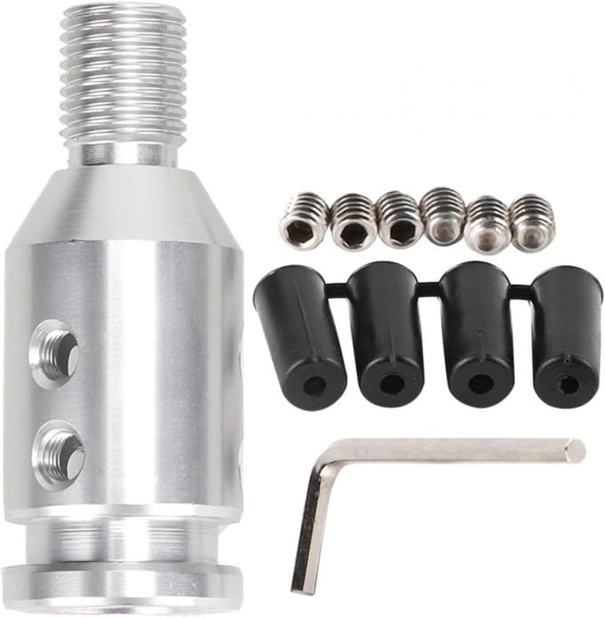 Dailygoods - Universele Auto Versnellingsknop Adapter 12x1.25 - Aluminium - Zilver