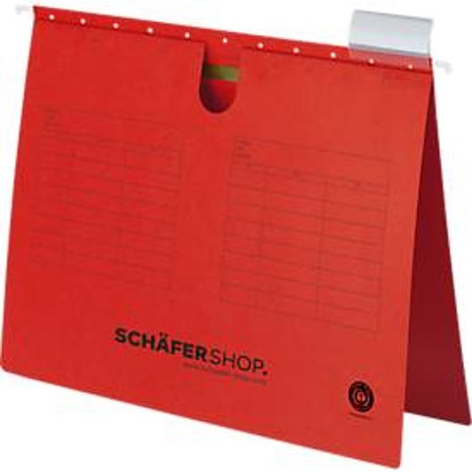 Schäfer Shop Select  hangsnelhechters, voor formaten tot A4, hechtstrook bovenaan, rood
