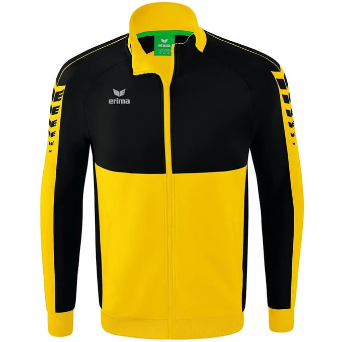 Erima Six Wings Worker Jack Kinderen - Zwart / Geel | Maat: 140