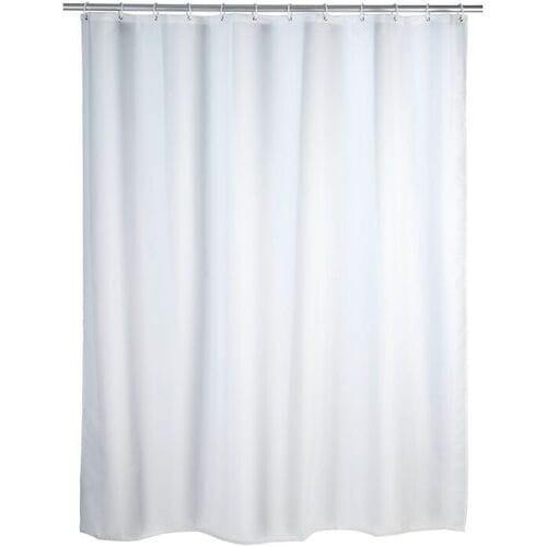 WENKO Anti-schimmel douchegordijn wit 180x200cm polyester - Inclusief ophangringen - Waterdicht - Wasbaar - Sneldrogend
