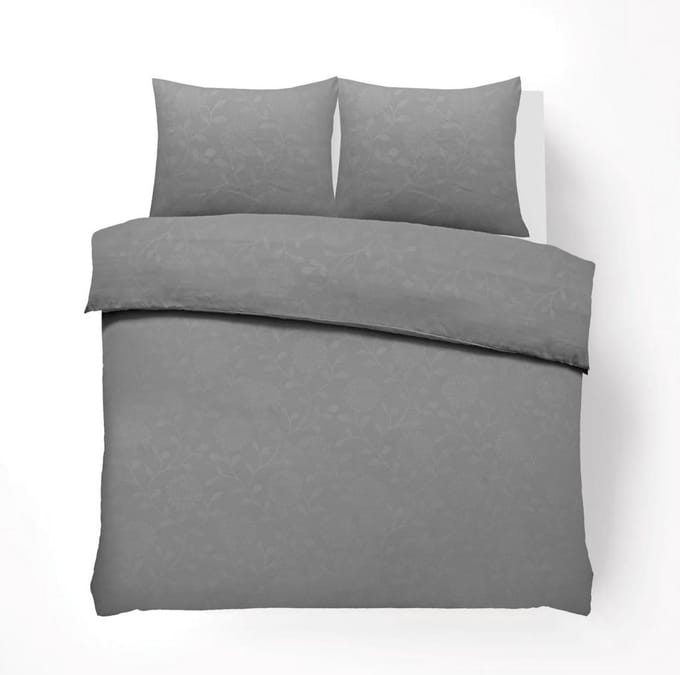 Husch Dekbedovertrek - Embossed Flower - 200x200/220 - Grijs