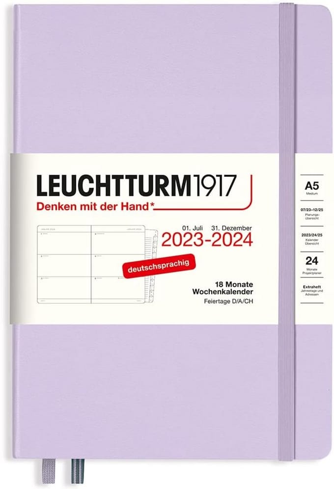 Agenda 18 Maanden Weekoverzicht A5 2024 - Lavendel