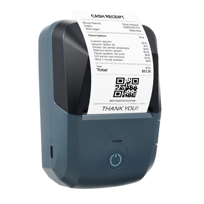 Draagbare Bonprinter 58mm Mini Thermische Labelmaker Draadloze BT USB-verbinding 203dpi Mobiel donkergroene kleur