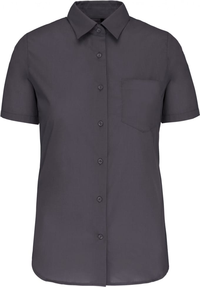 Kariban Dames Poplin Blouse Korte Mouwen K544 - Zinc - M