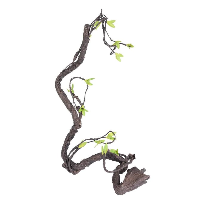Reptiles artificiels grimpeur de vigne Jungle forêt courbure branche Terrarium Cage décor (S) gray