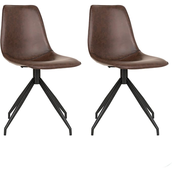 House Collection Eetkamerstoel Draaibaar Ruben Bruin - 2 Stuks